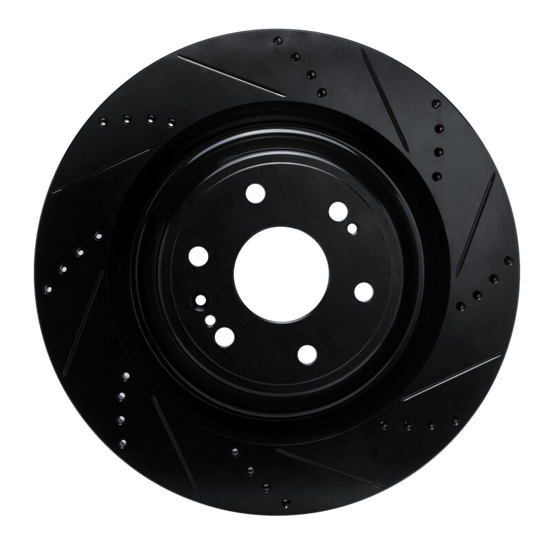 Cadillac Escalade ESV Brake Rotor (1) - Front Right - R1 Concepts - Drilled & Slotted - Black - `19-`25